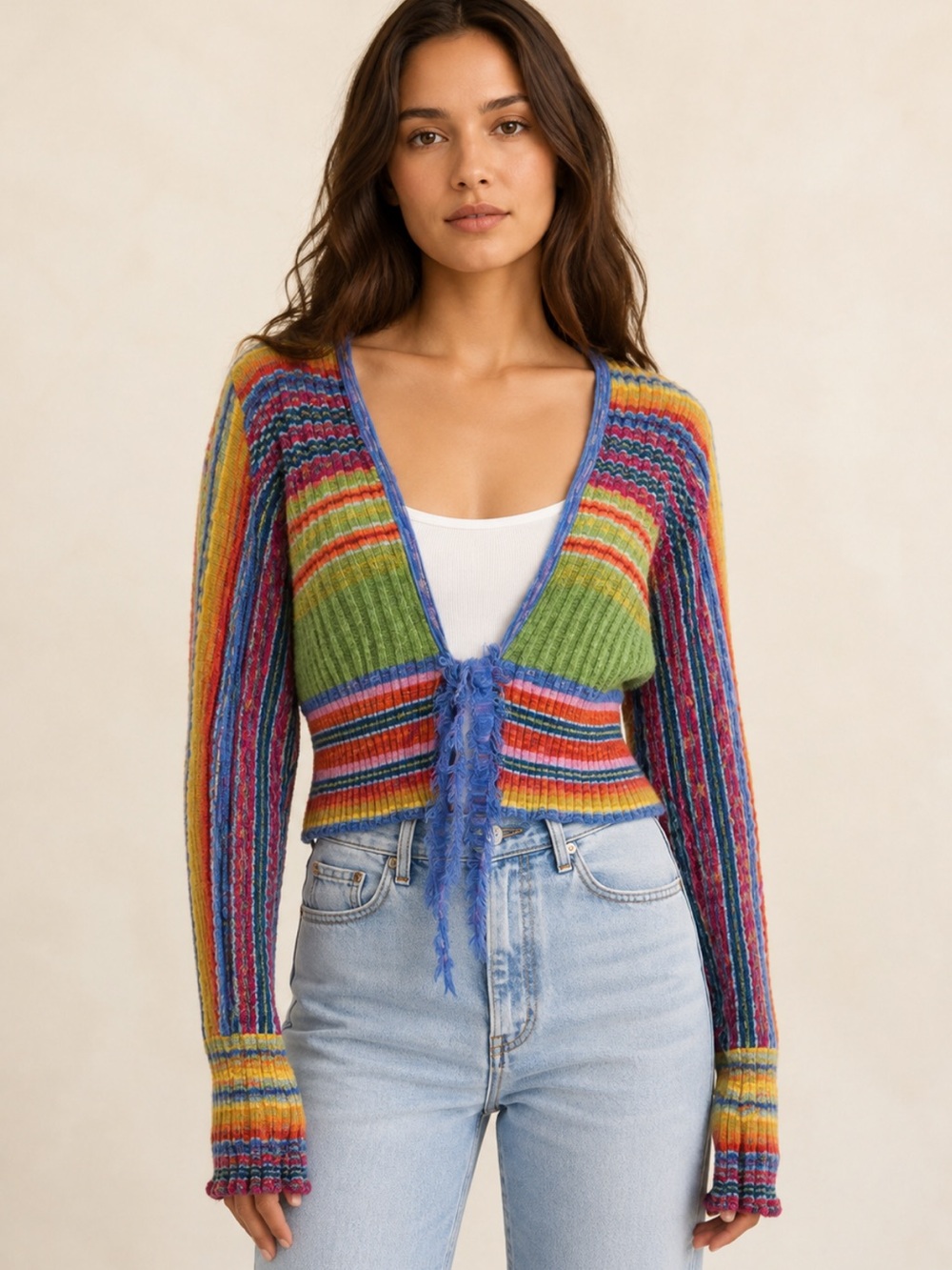 Michael Simon Tie Front Cardigan M